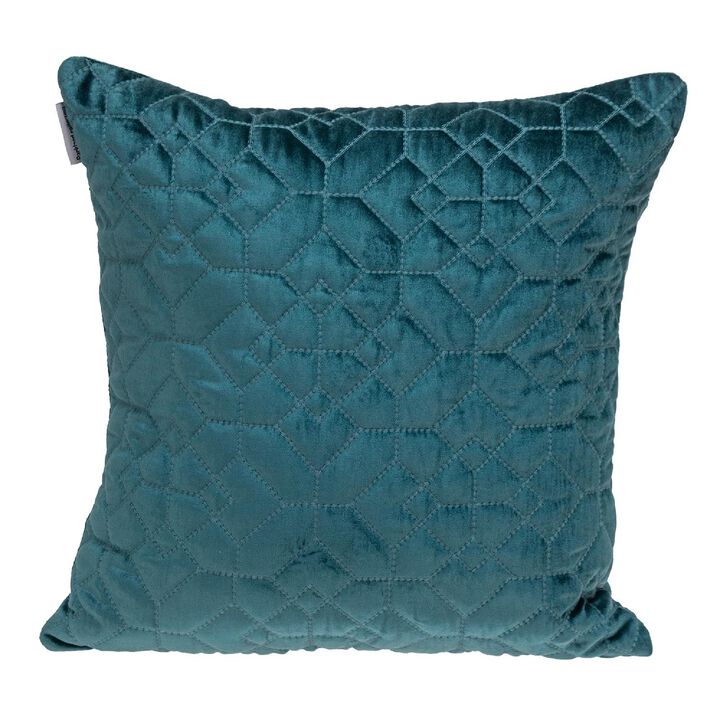 20" Teal Transitional Quilted Throw Pillow