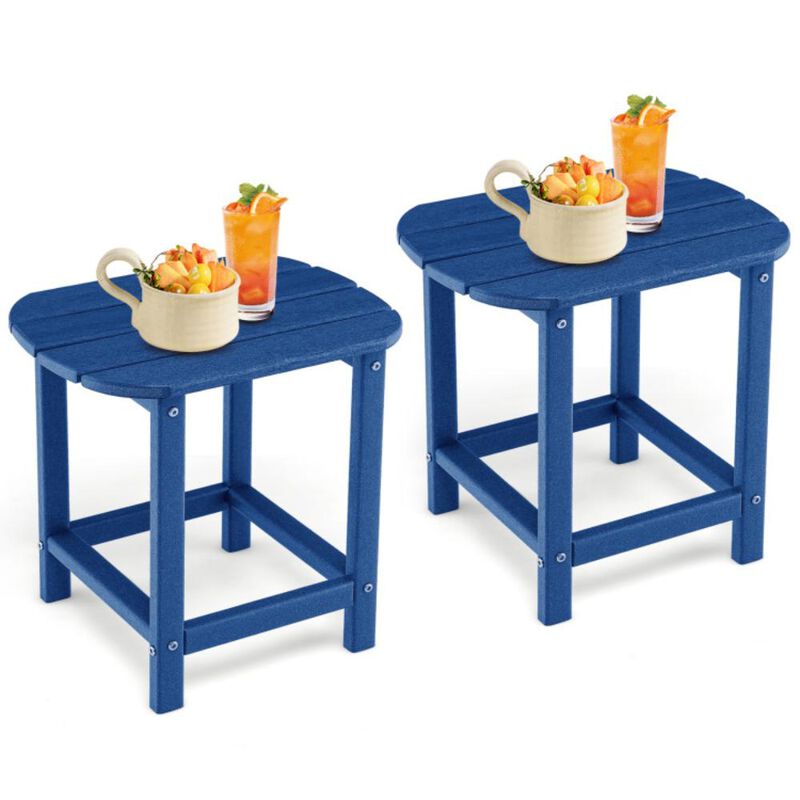 Hivvago 2-Pieces Adirondack Outdoor Side Table for Patio and Garden