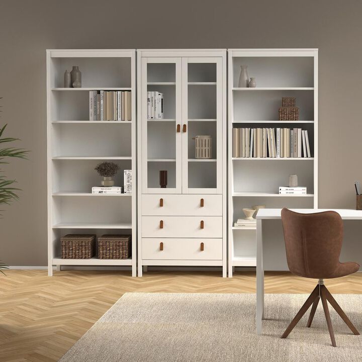 Tvilum Madrid Adjustable 6 Shelf Bookcase, Open Storage Home Office Bookshelf, White