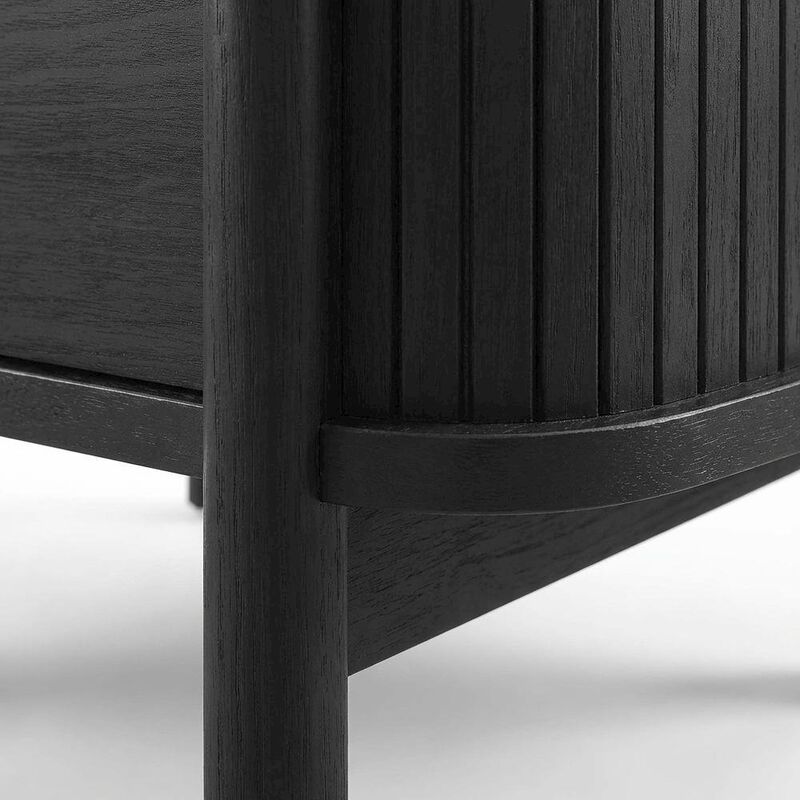 Nightstand with Modern Design and Compact Storage in Brown Finish image number 5