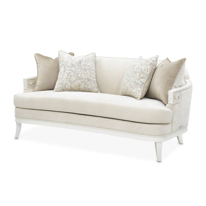 Michael Amini La Marisia Chenille Loveseat - Tranquil/Creamy Pearl