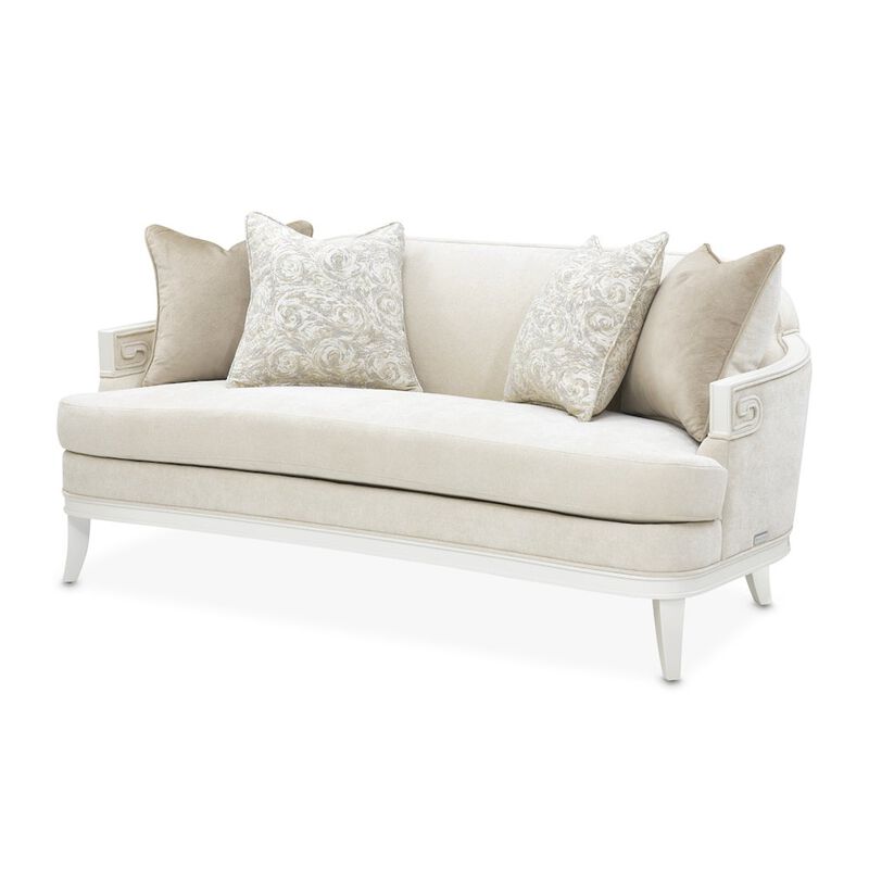 Michael Amini La Marisia Chenille Loveseat - Tranquil/Creamy Pearl