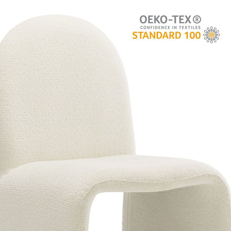Junia Boucle Upholstered Arch Armless Dining Chair image number 6