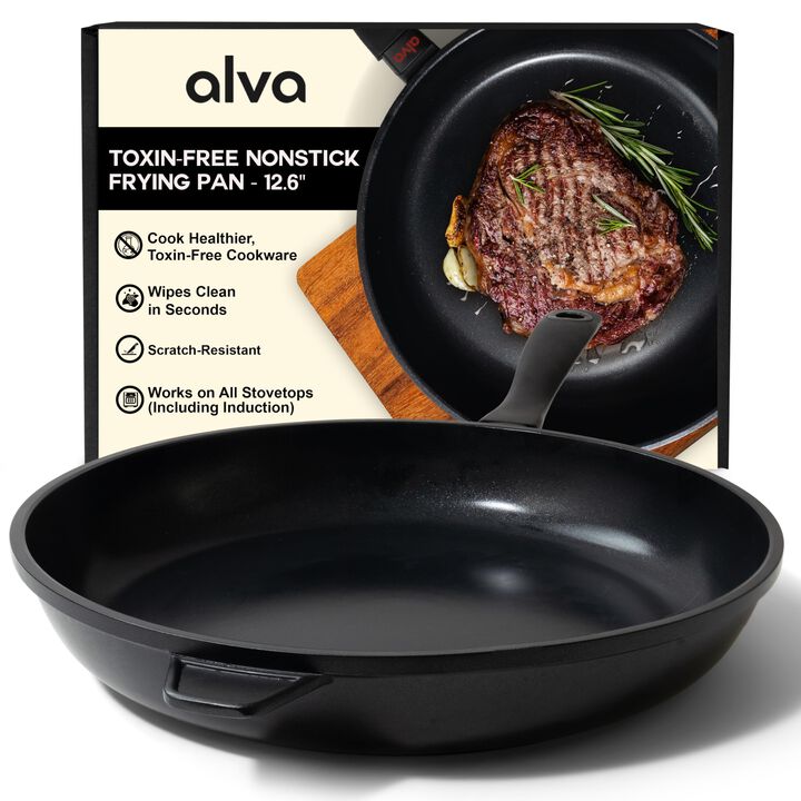Alva Energy - Nonstick Frying Pan Skillet - for Ceramic Cookware Set, Non Toxic, PFAS Free Cast Aluminum, Induction Cookware, Stay Cool Handle, Skillets and Frying Pans, Omelette Pan - 8 Inch
