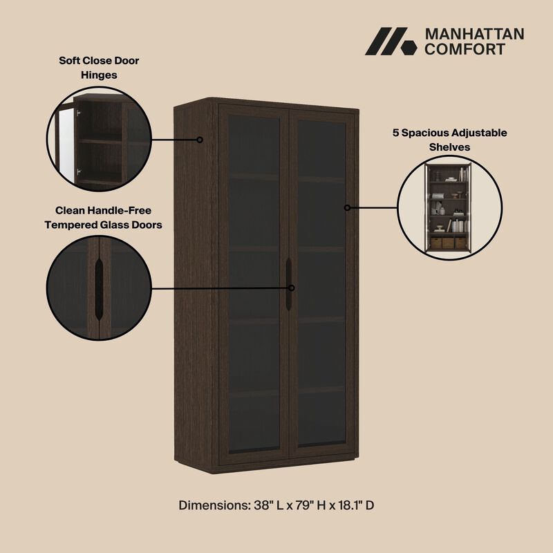 Rivington Brown Bookcase Cabinet (Set of 3)