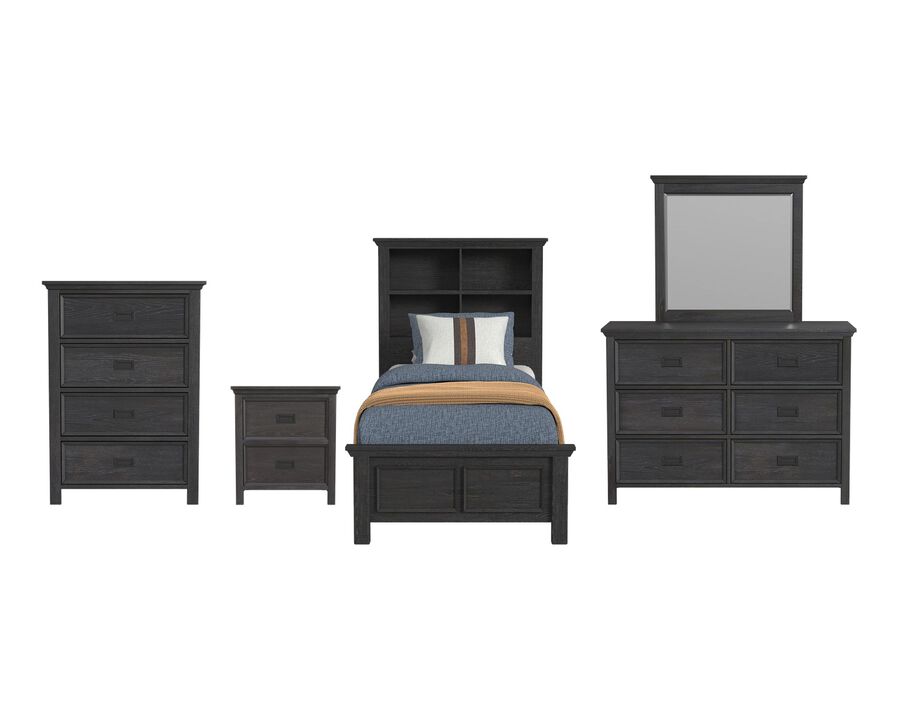 Hampton Charcoal Twin 5-Piece Set