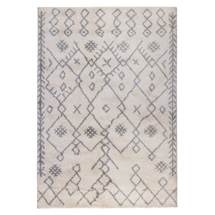 HomeRoots Geometric Shag Runner Rug