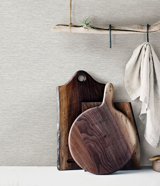 Gump Light Grey Faux Grasscloth Wallpaper (Set of 2)