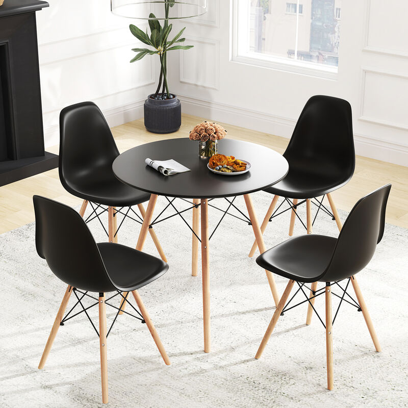 5 Pieces Table Set With Solid Wood Leg For Dining Room image number 2
