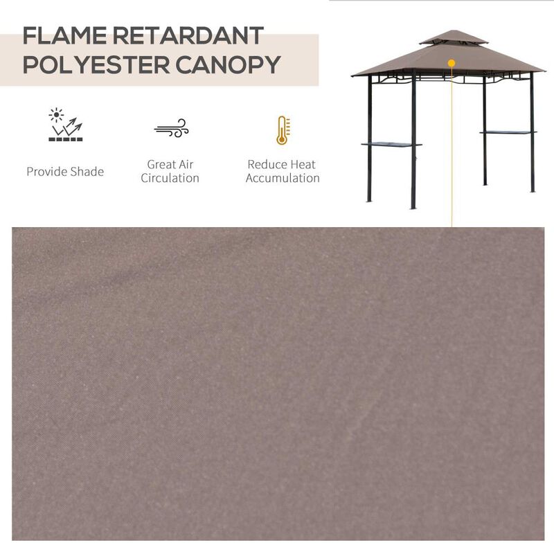 Hivvago 8' x 5' Grill Canopy Gazebo with Shelves for Patio & Garden image number 4