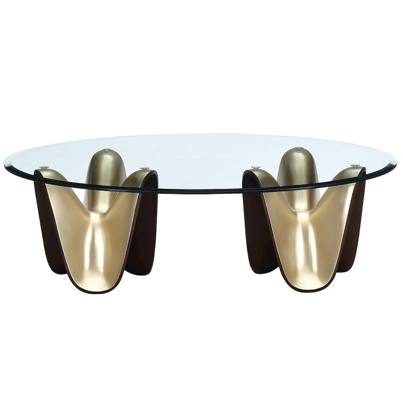 Michael Amini Houston Cocktail Table - Brushed Gold