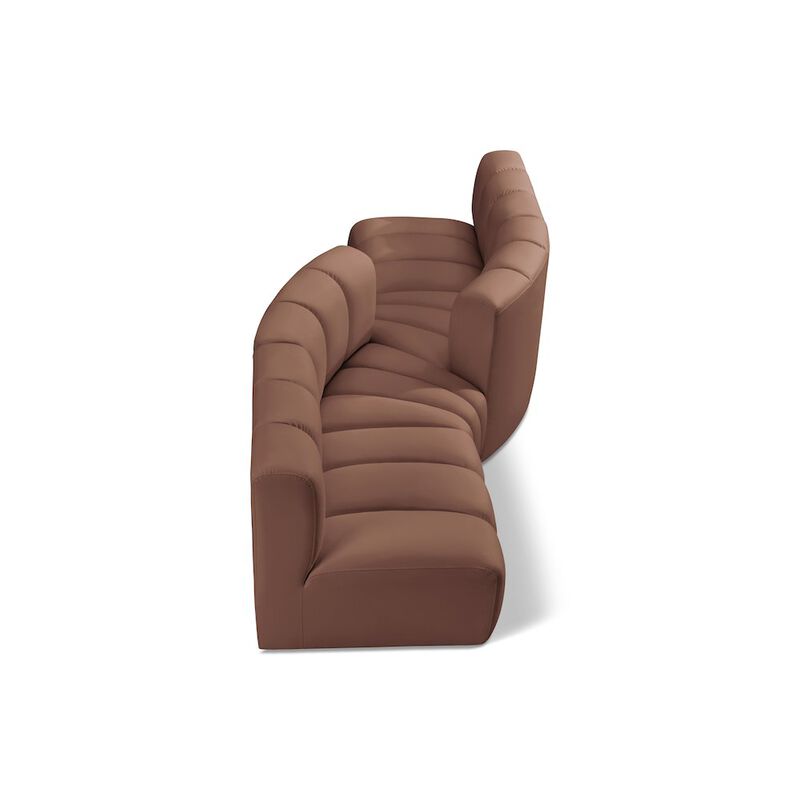 Meridian Furniture Arc Cognac Vegan Leather Modular Sofa