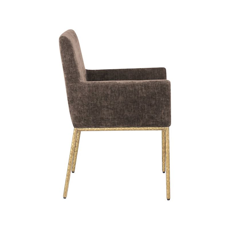 Meridian Furniture Reeves Brown Chenille Fabric Dining Chair, Set of 2