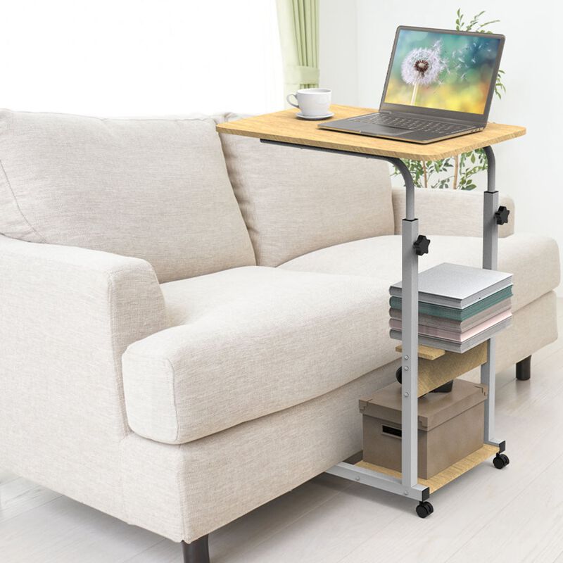 Adjustable C-Shaped Laptop and Side Table for Living Room
