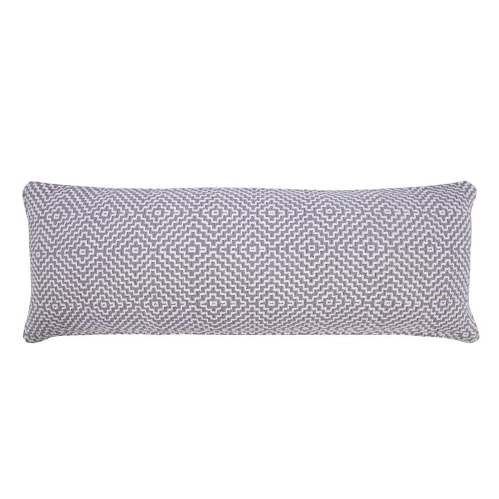 36" Gray and White Geometric Diamond Lumbar Rectangular Throw Pillow