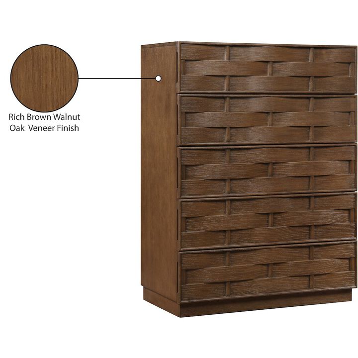 Meridian Furniture Weave Brown Chest