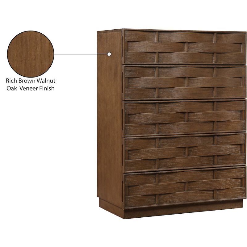 Meridian Furniture Weave Brown Chest