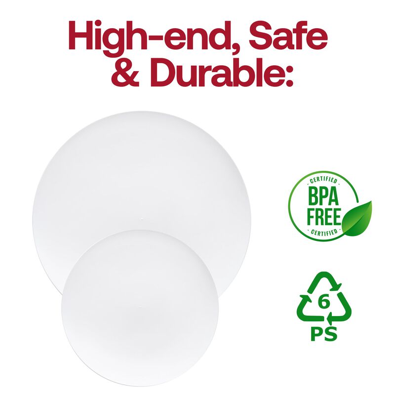 Solid White Organic Round Plastic Dinnerware Value Set (40 Sets) image number 5