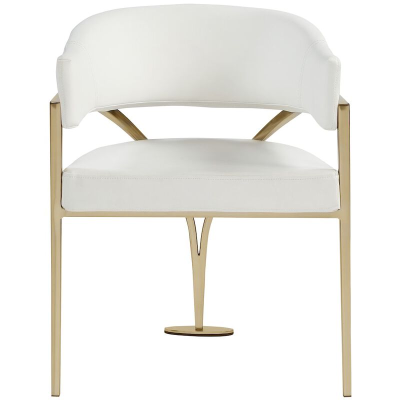 Meridian Furniture Madelyn Cream Vegan Leather Dining Chair, Set of 2