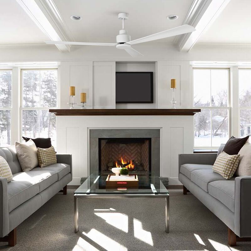 52 in. Matte White 6-Speed Ceiling Fan with Remote without Light