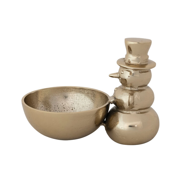 Gilded Aluminum Snowman Bowl