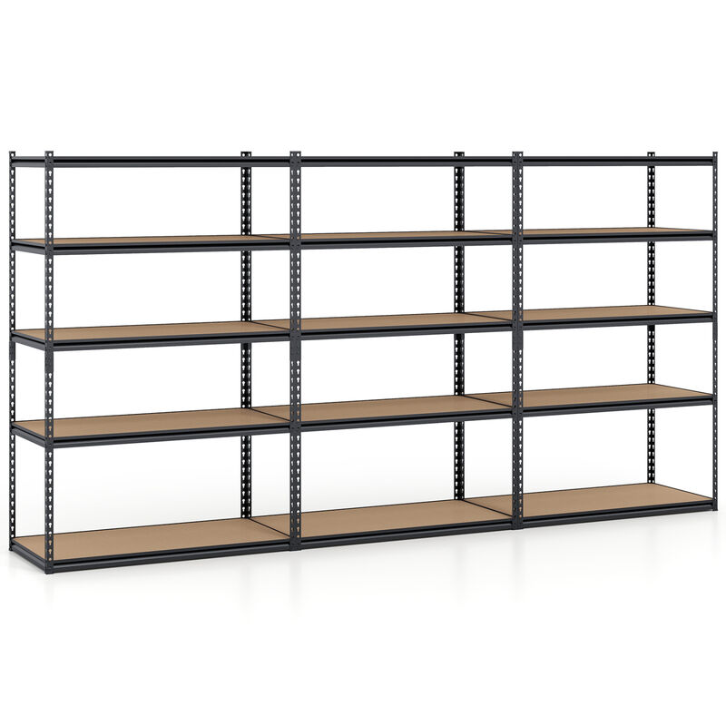 Set of 3 5-Tier Heavy-Duty Garage Shelving Units with 2200 LBS Capacity image number 0