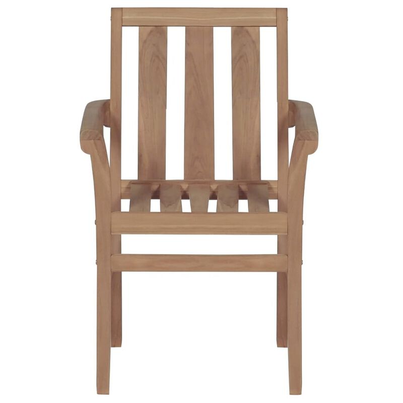 Garden Chair Set of 2 Anthracite Teak wood Standard Stackable