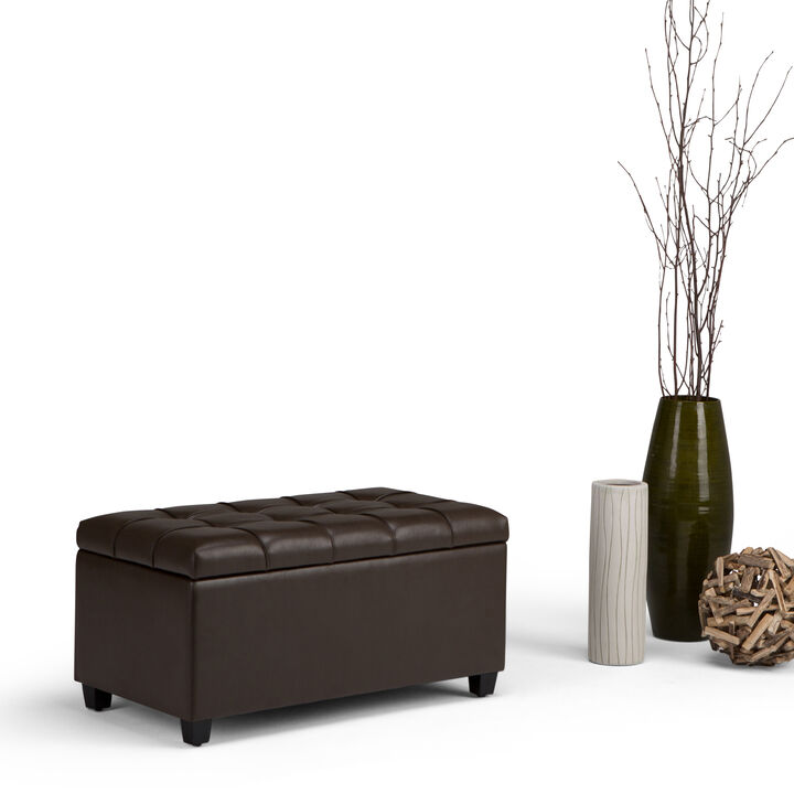 Simpli Home Sienna Storage Ottoman Bench