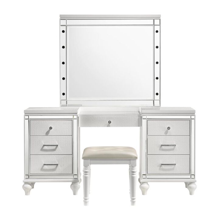 New Classic Furniture Valentino Vanity Table Stool-White