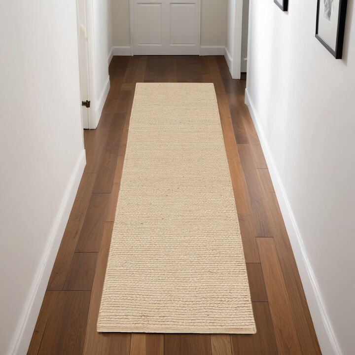 HomeRoots Jute Flatweave Handmade Runner Rug