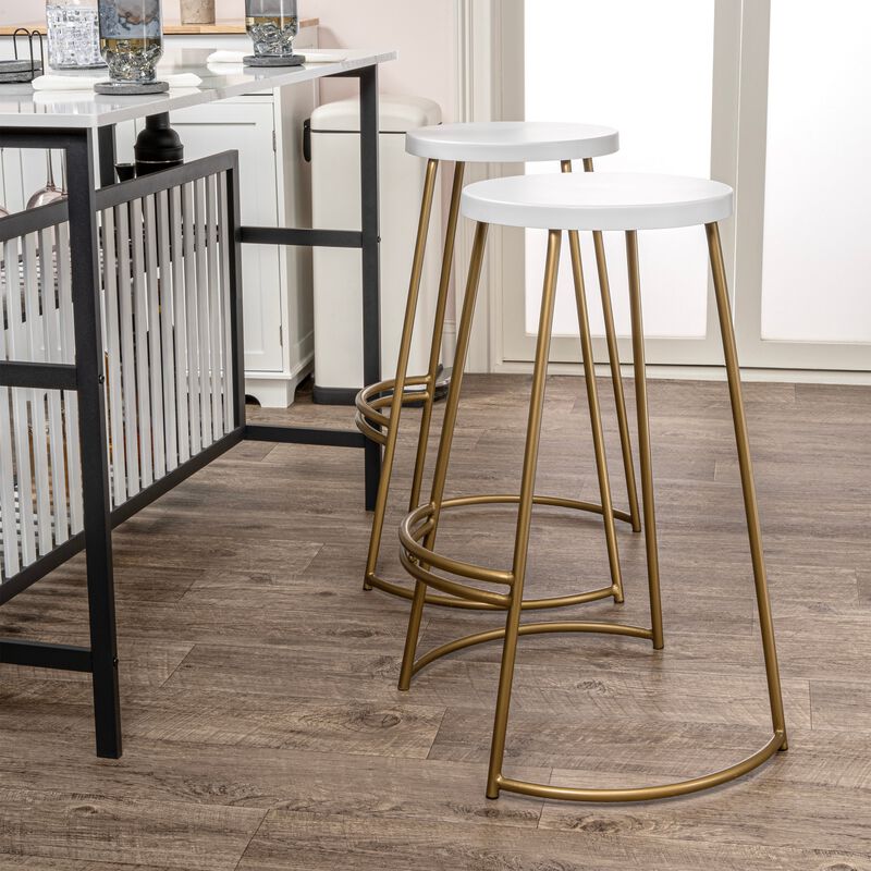 Hula 28.75" Modern Designer Iron Curved Backless Bar Stool