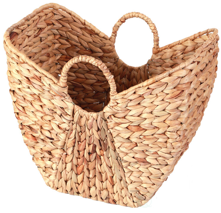 Large Wicker Laundry Basket with Round Handles