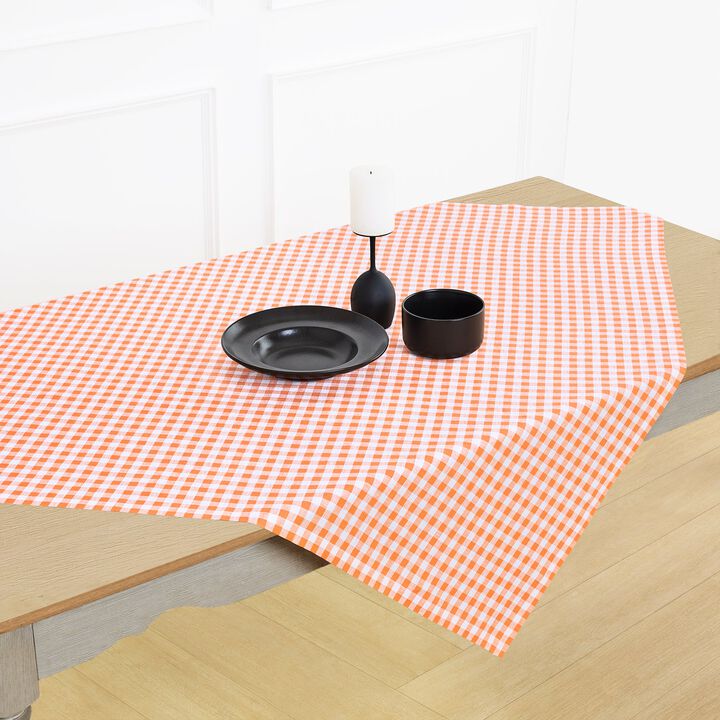 Linen Table Throw - Gingham Check