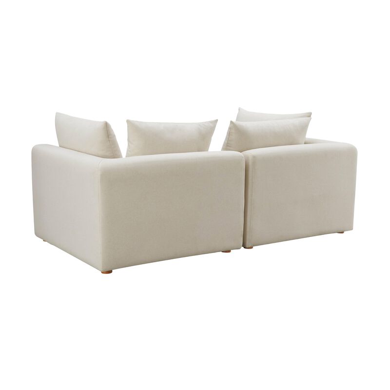 Hangover Linen Cream Loveseat