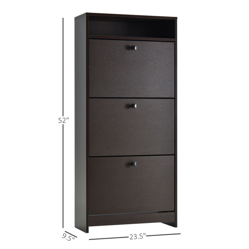 Trendy Shoe Storage Furniture with Large Fold-Out Spaces and Open Top Shelf