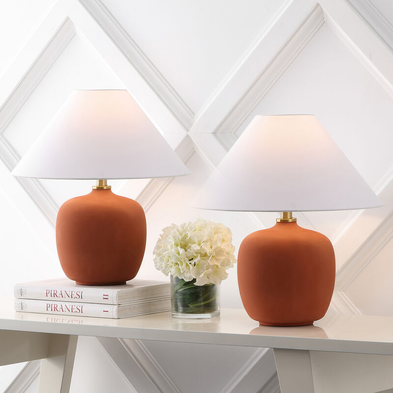 Delphi 18.25" Minimalist Scandinavian Resin/Iron LED Table Lamp