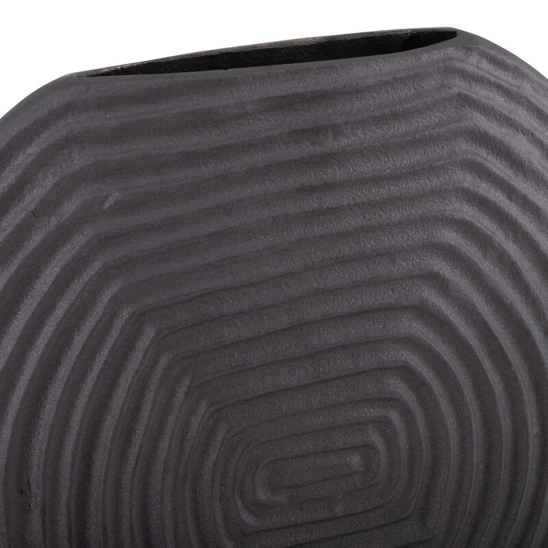 Metal Swirl Pattern Vase, Grey image number 4