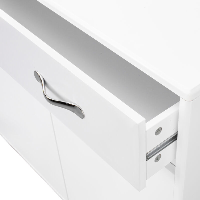 Server with 2 Door Storage and 1 Drawer, White