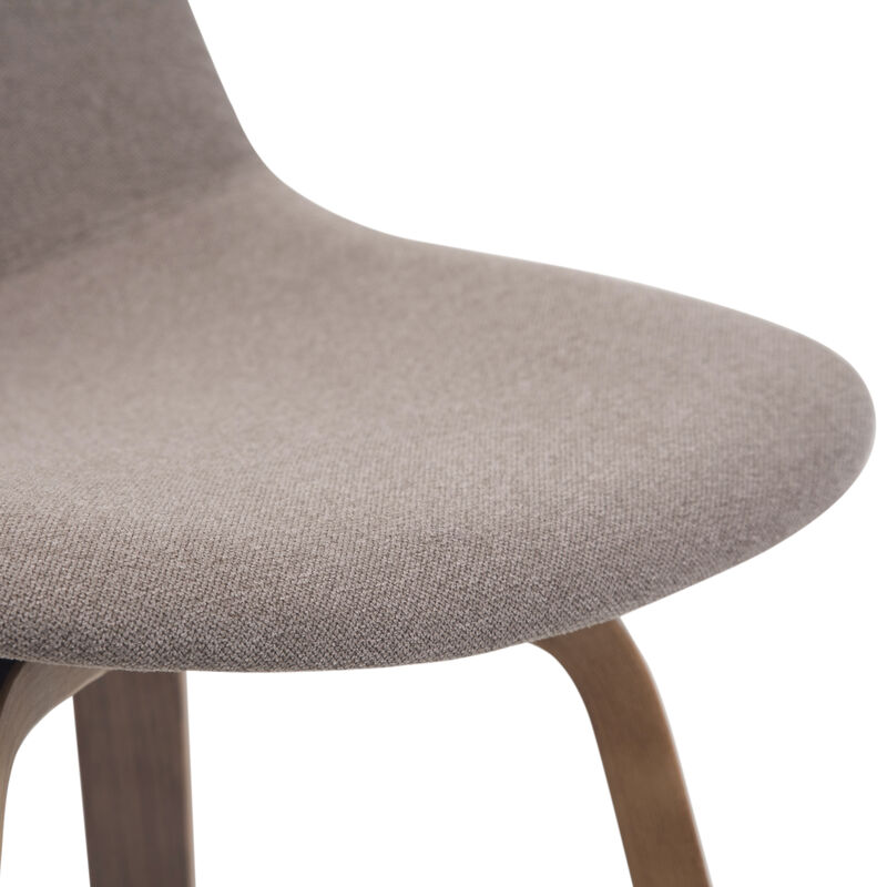 Randolph Mid-Century Modern 28 inch Bentwood Counter/ Bar Height Stool (Set of 2) in Mocha Woven Fabric