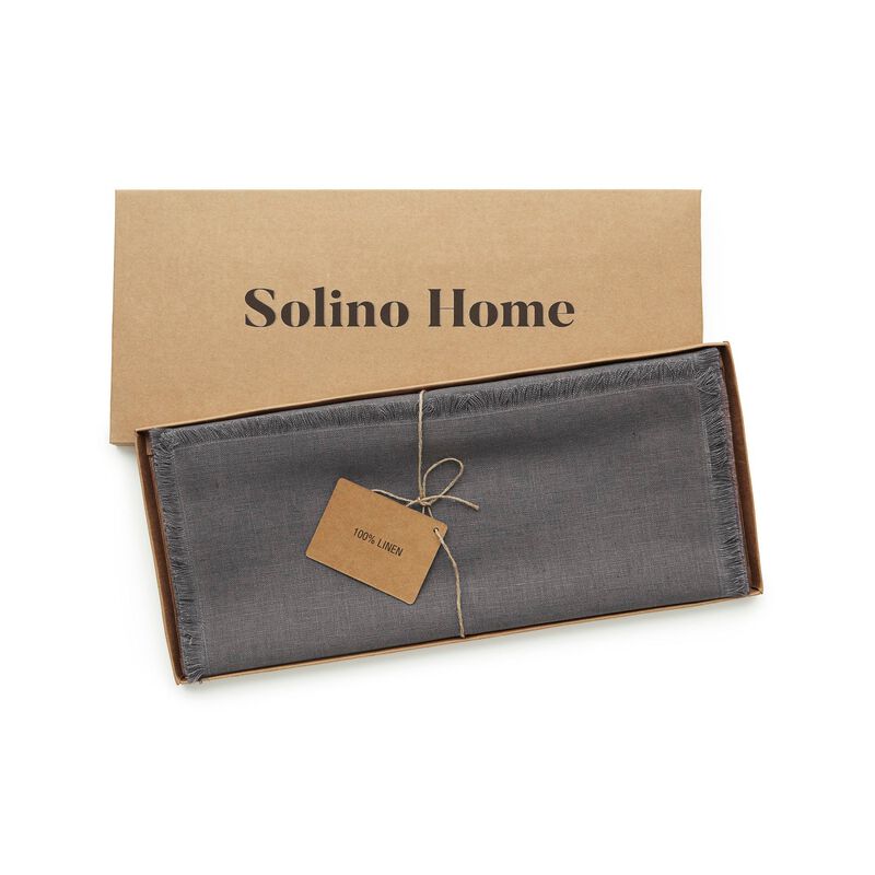 Christmas Linen Table Runner - Fringe, Solino Home