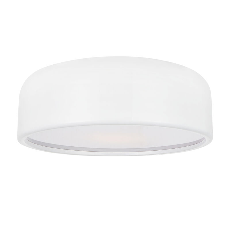 Campton 3 Light Drum Shade Flush Mount With White Finish