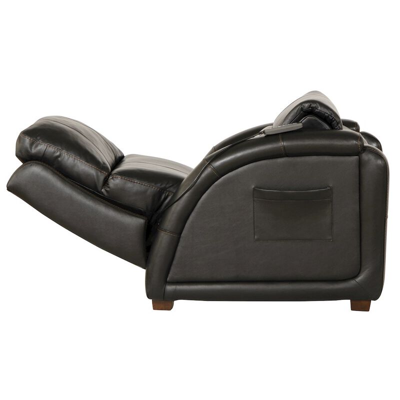 Catnapper Reliever Leather Power Lay Flat Recliner with Power Adjustable Headrest