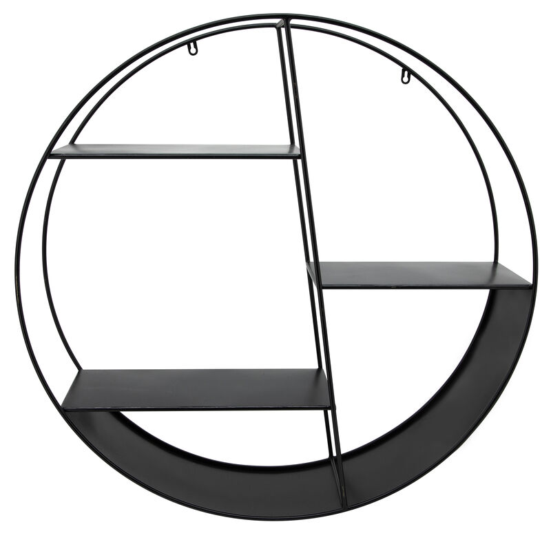 32" 4-layered Round Shelf, Black