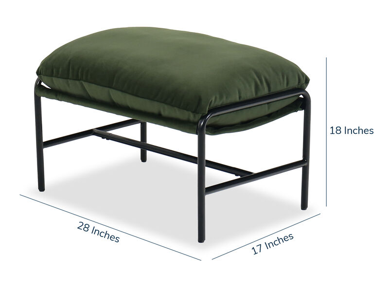 Industry Green Ottoman