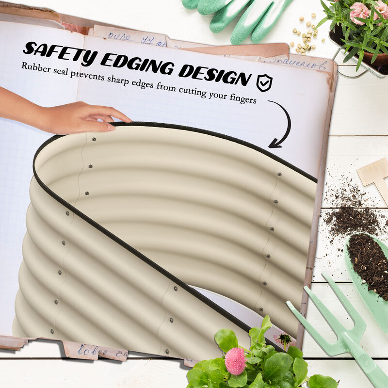 Hivvago Raised Metal Garden Bed with Safety Edges image number 5