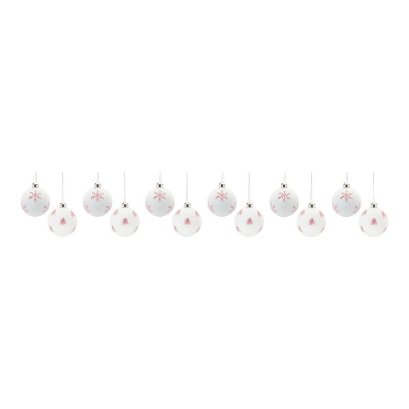 Set of 12 Holiday Ornaments for Christmas Tree Decoration