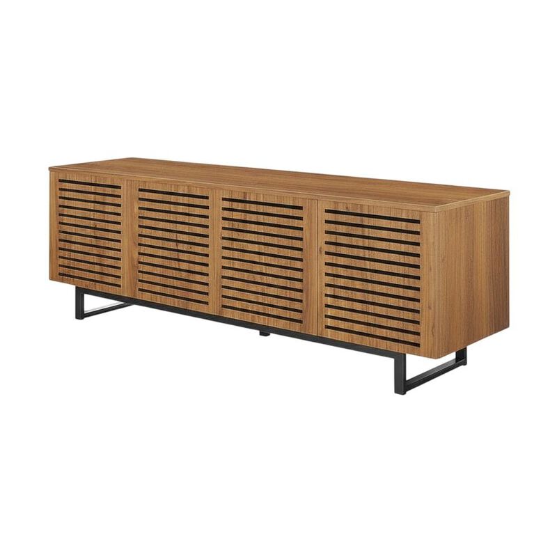 Wooden Brown TV Stand for 73-Inch Screen with Practical Storage image number 0