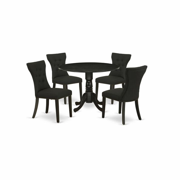 East West Furniture Dining Room Set Wirebrushed Black