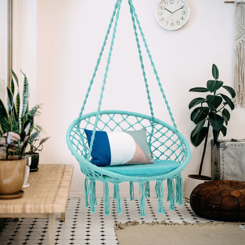 Outdoor Hammock Swing Chair with Cushion and Hanging Kit for Comfort image number 4