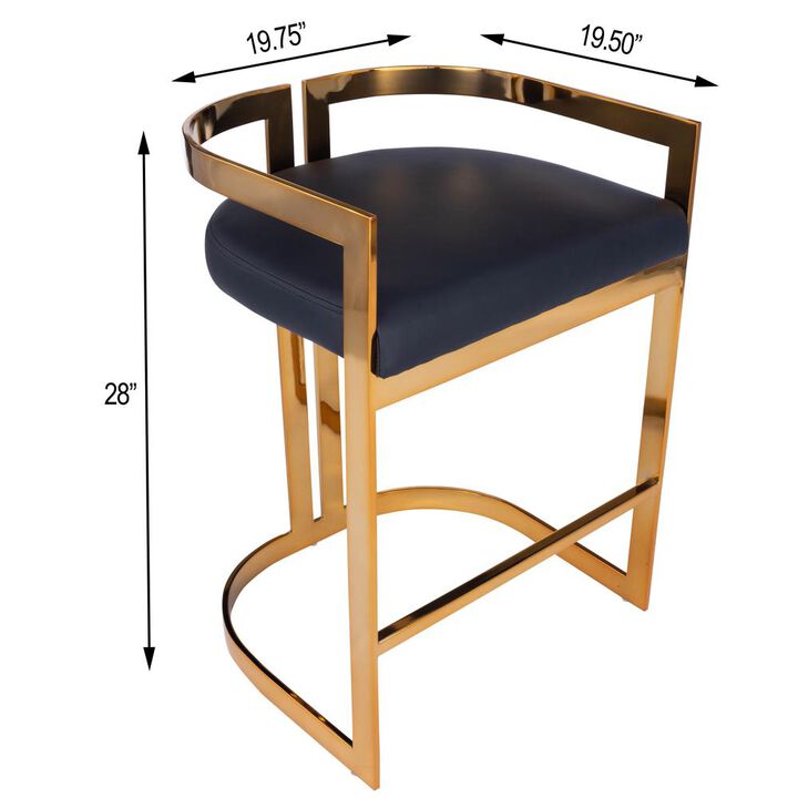 Butler Specialty Clarence & Faux Leather 25 Counter Stool, Gold